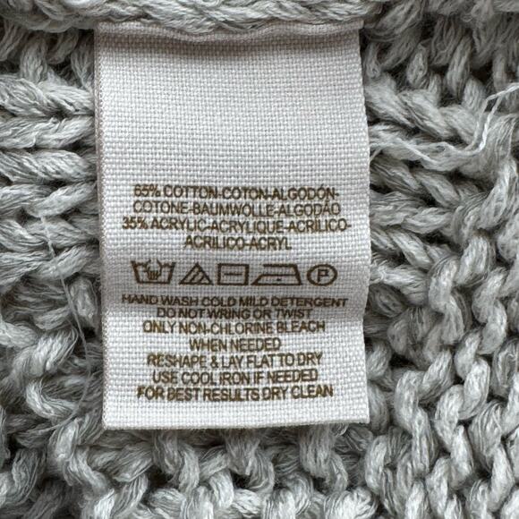 Free People Gray Loose Weave Cropped Sweater - Size XS - Picture 7 of 8